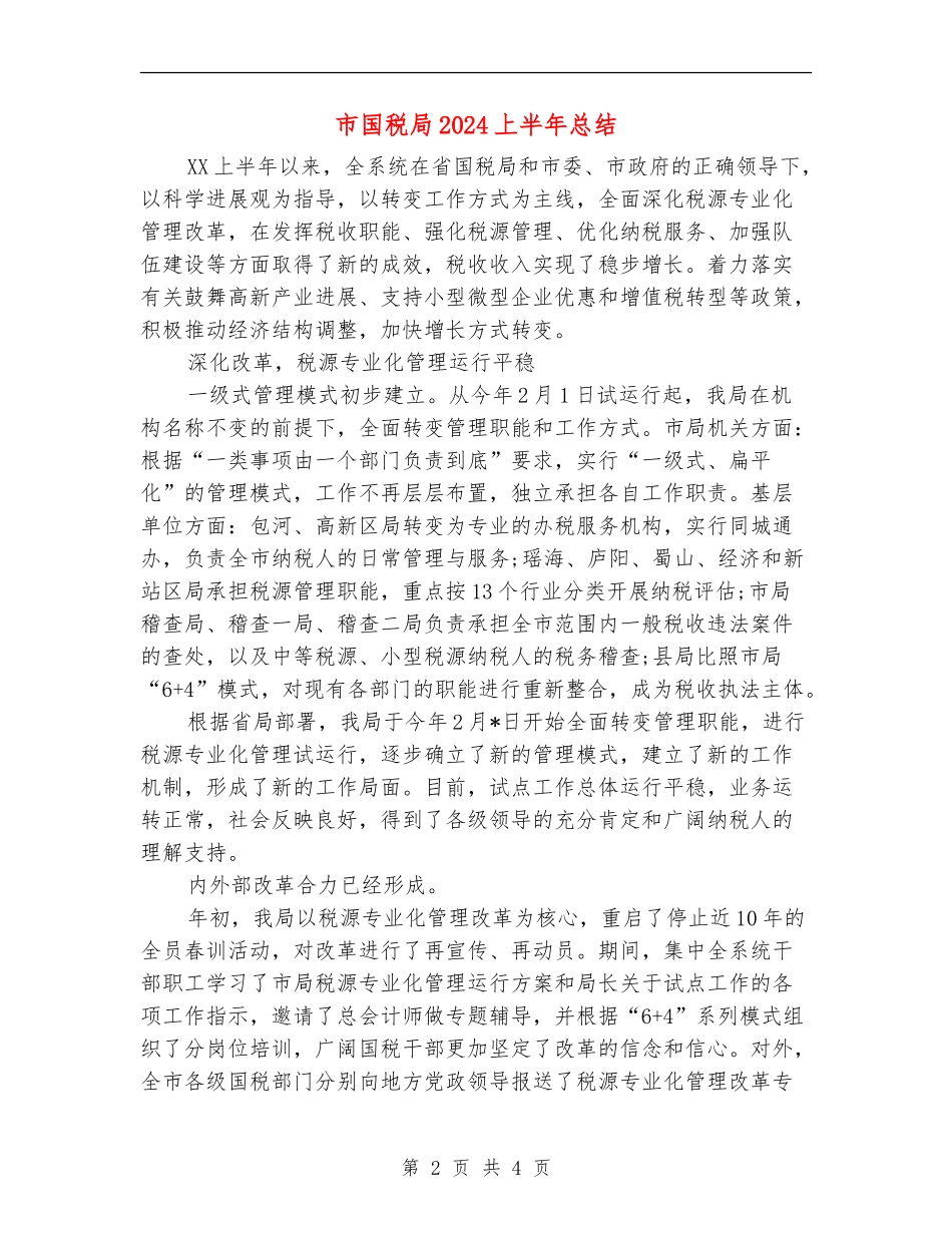 市国税局2024上半年总结_第2页