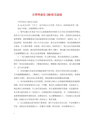 大学毕业生IBM实习总结 