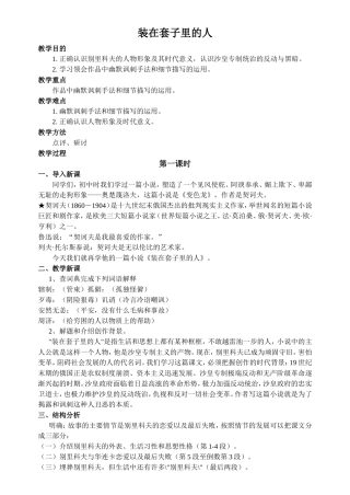 装在套子里的人教案