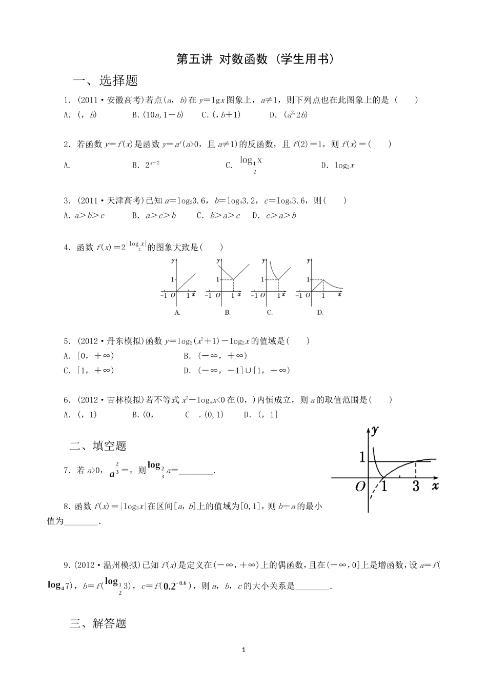 第五讲对数函数_第1页
