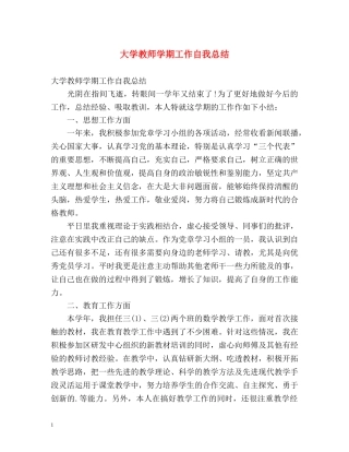 大学教师学期工作自我总结 