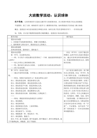 大班数学活动球体
