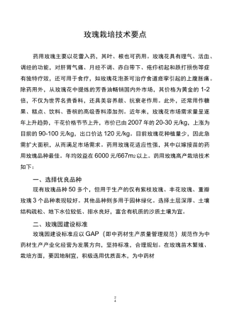 玫瑰栽培技术要点