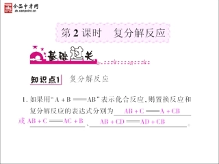 (人教版)2010年化学(精品课件)九年级(下)第11单元盐、化肥__课题1生活中常见的盐__第2课时复分解反应