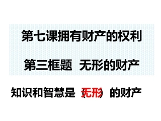 七第三框无形的财产（PPT）