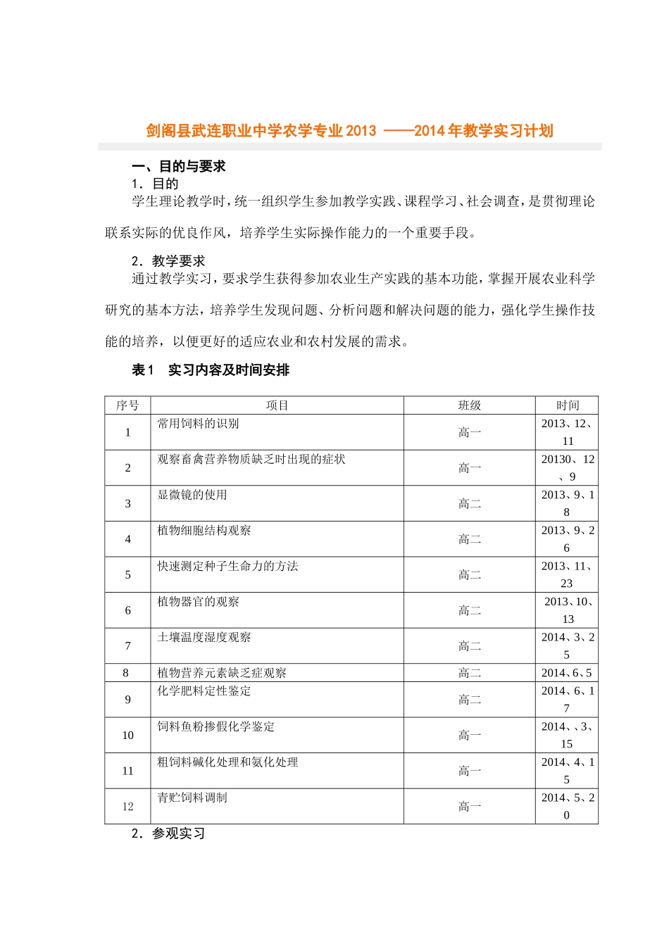 剑阁县武连职业中学农学专业2013_第1页