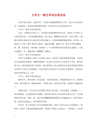 大学大一新生军训自我总结 