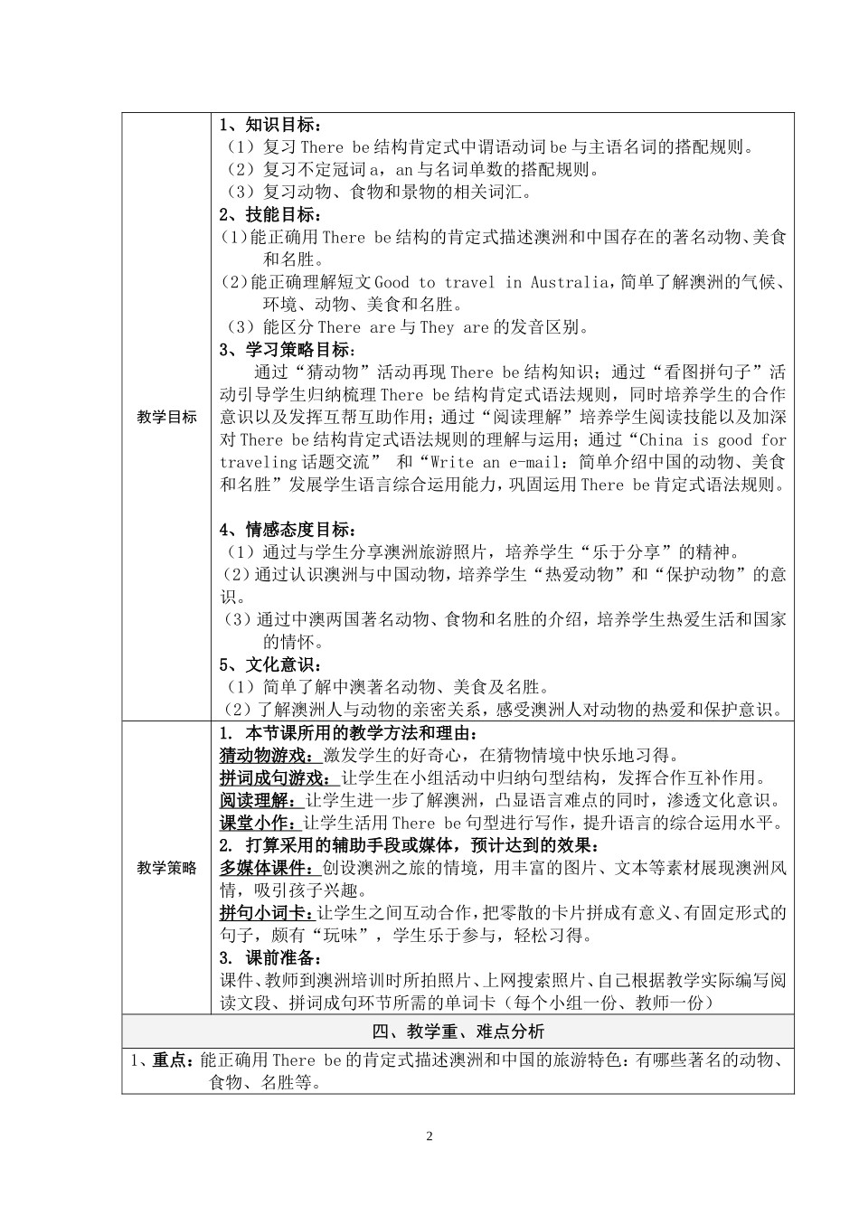 澳洲之旅---复习--教案设计_第2页