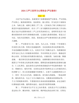 2024三严三实学习心得体会(严以修身)