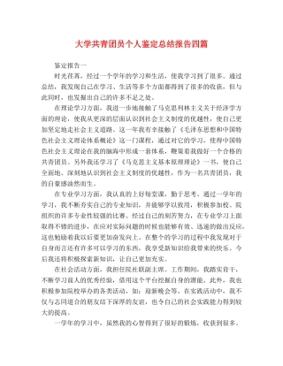 大学共青团员个人鉴定总结报告四篇 