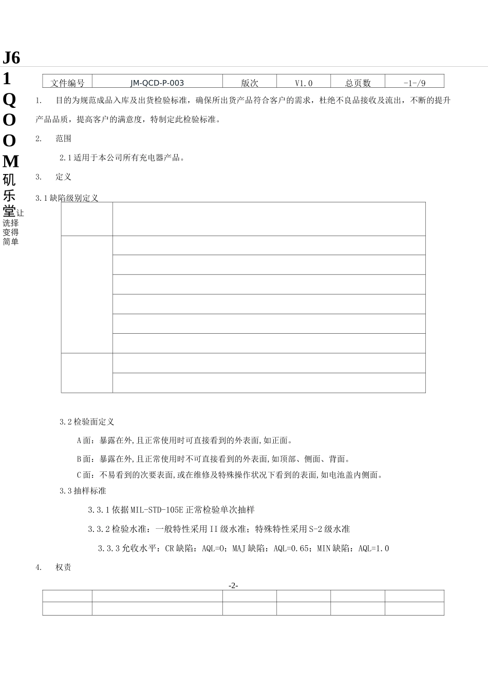 车载支架成品检验规范_第2页
