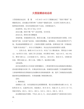 大型促销活动总结 