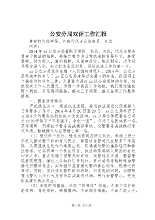 公安分局双评工作汇报