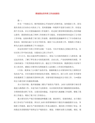 商场营业员年终工作总结报告 