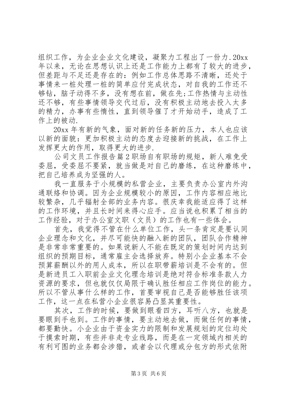 公司文员工作报告_第3页