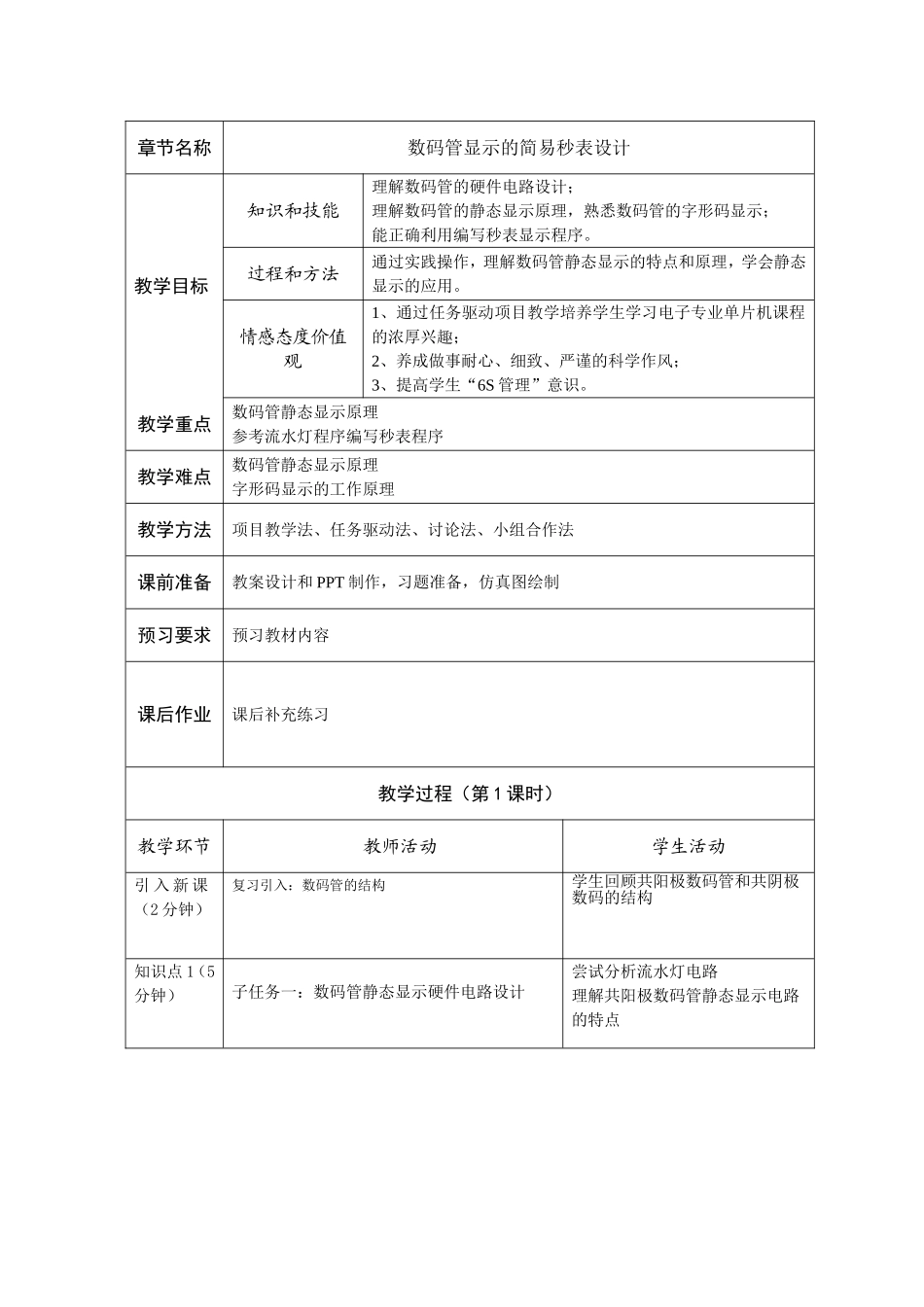 数码管显示的秒表设计教案_第2页