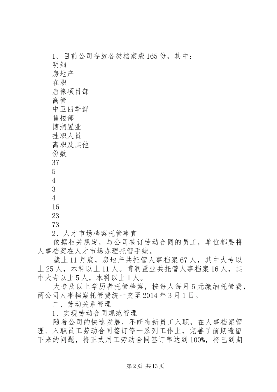 公司人力资源部年度工作报告_第2页