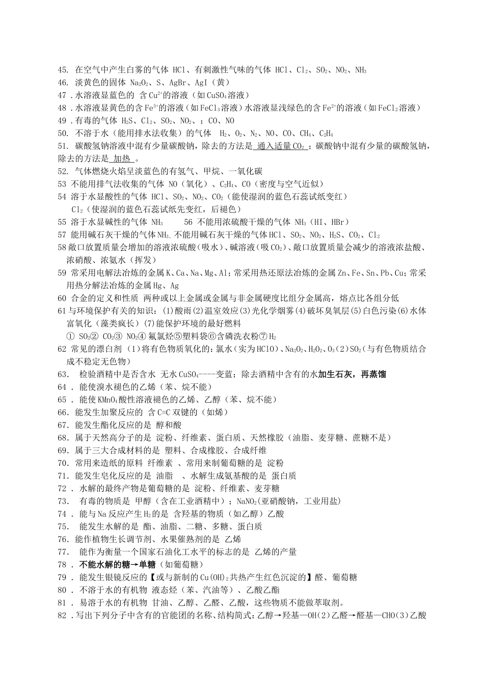 2015化学学业水平测试必读知识点_第2页