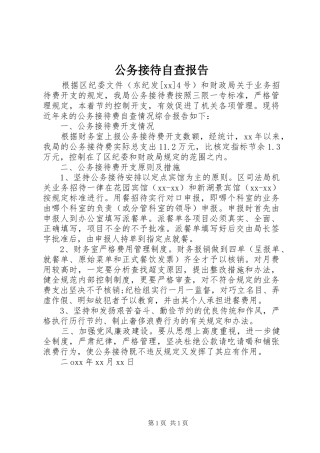 公务接待自查报告