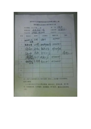 二班1组任务分工表