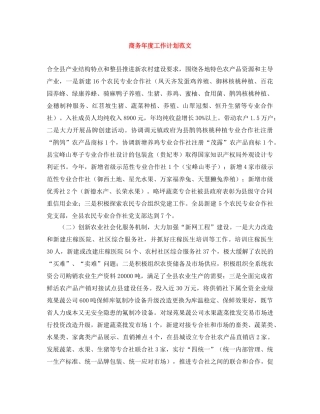 商务年度工作计划范文 