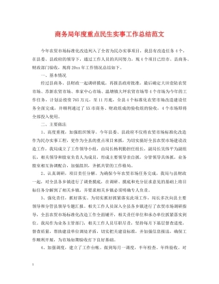 商务局年度重点民生实事工作总结范文 
