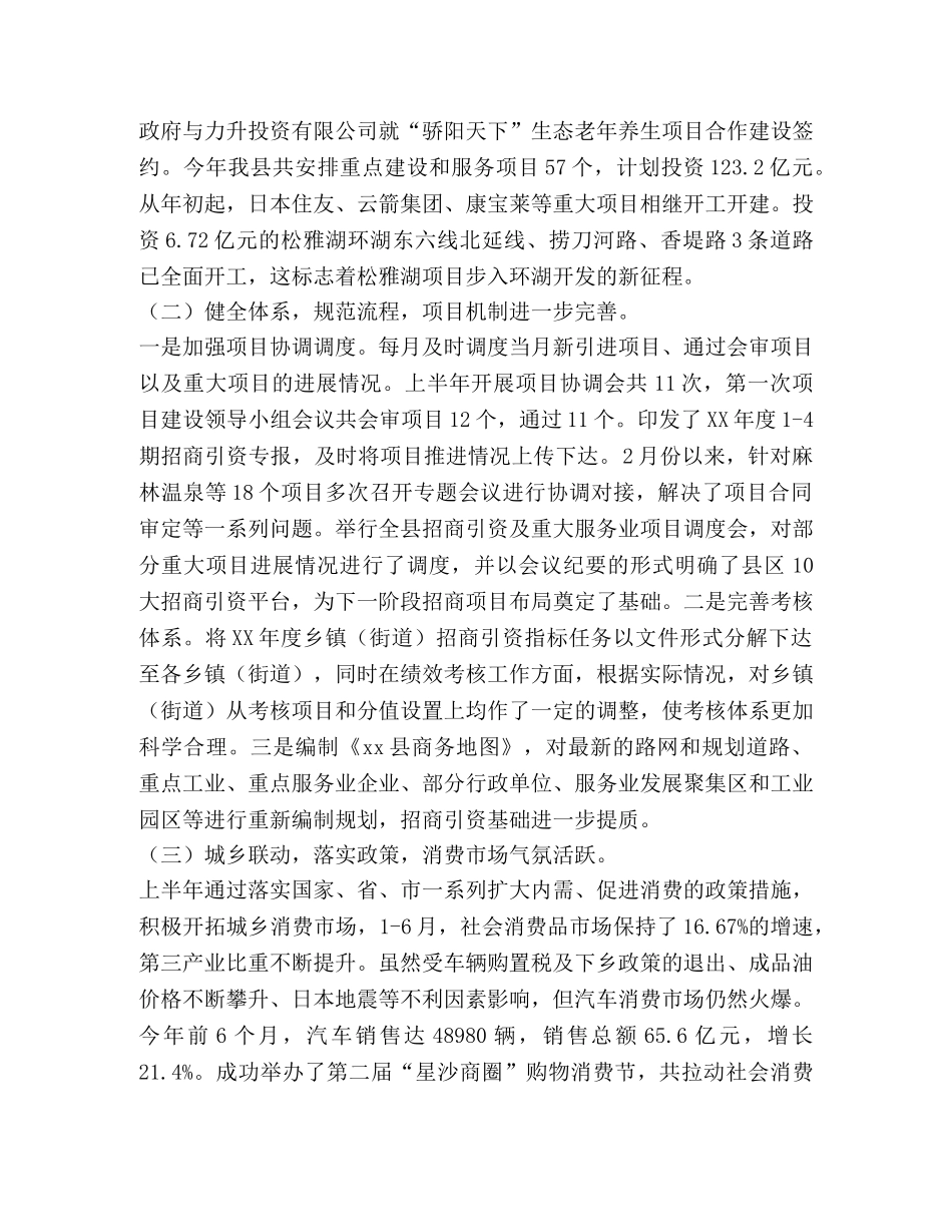 商务局上半年工作总结和下半年工作要点 _第2页