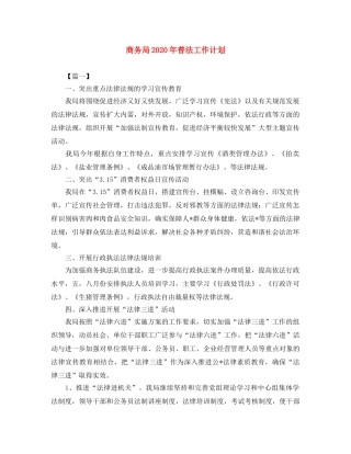 商务局2020年普法工作计划 
