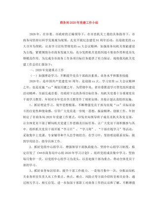 商务局2020年党建工作小结 