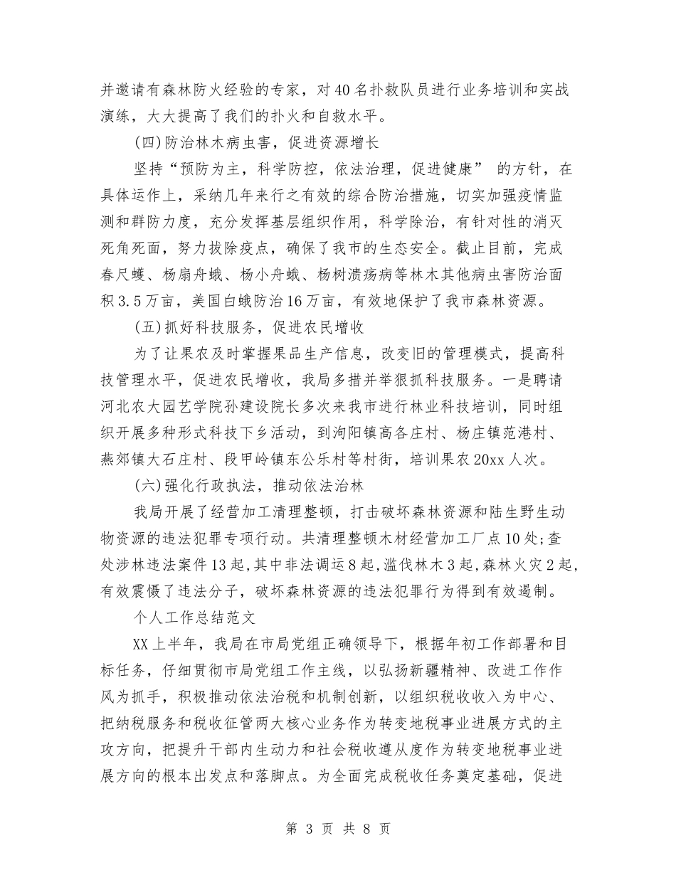 2024年2月林业局个人工作总结范文与2024年2月校团委个人总结范文汇编_第3页