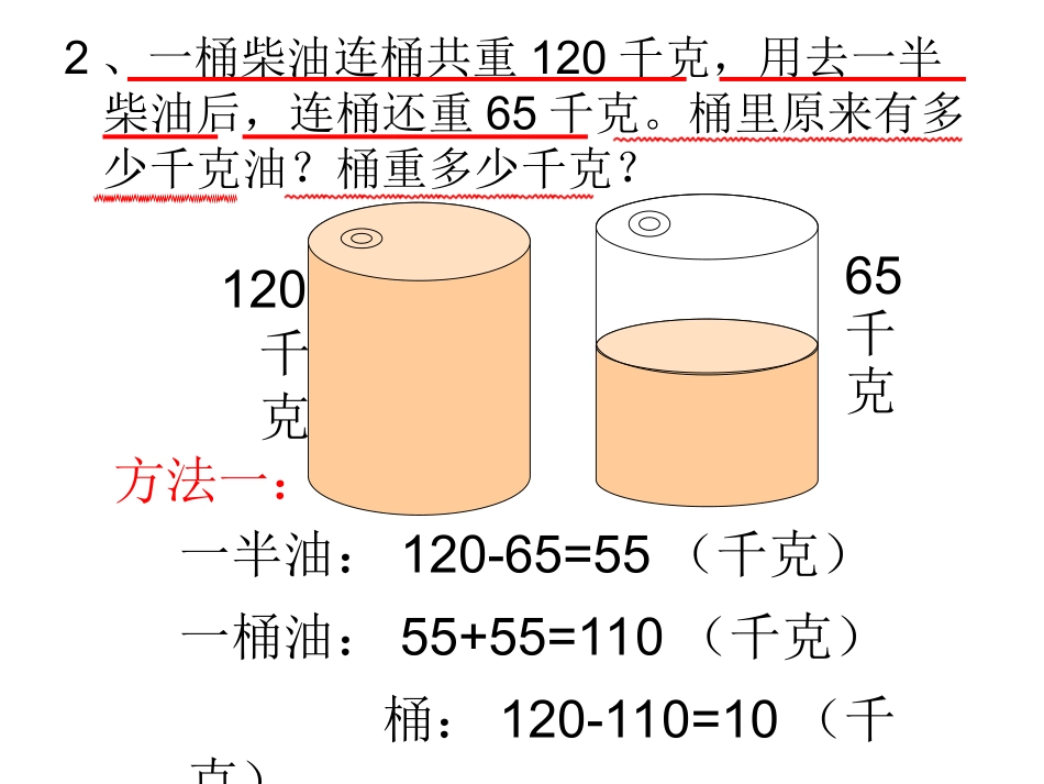 关于油与桶的重量的数学问题PPT_第3页