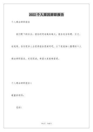 2024个人原因辞职报告_42