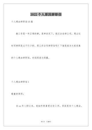 2024个人原因辞职信_106