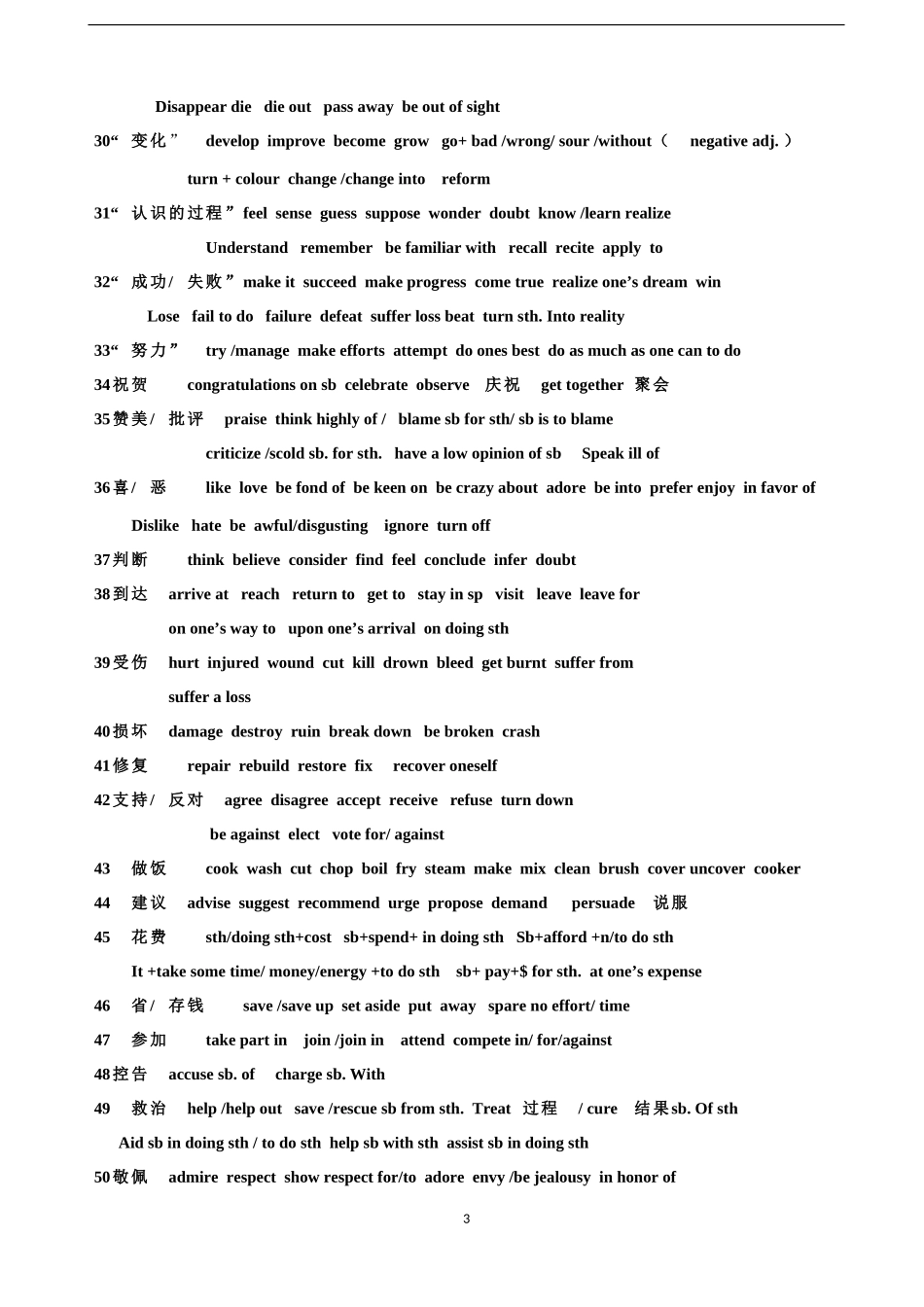 完型填空常用单词及词组_第3页