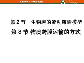 生物膜的流动镶嵌模型　物质跨膜运输的方式