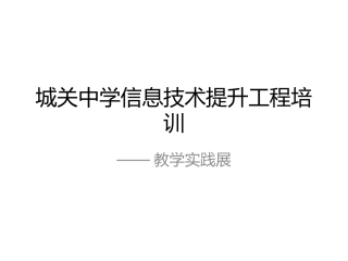 城关中学信息技术提升工程培训