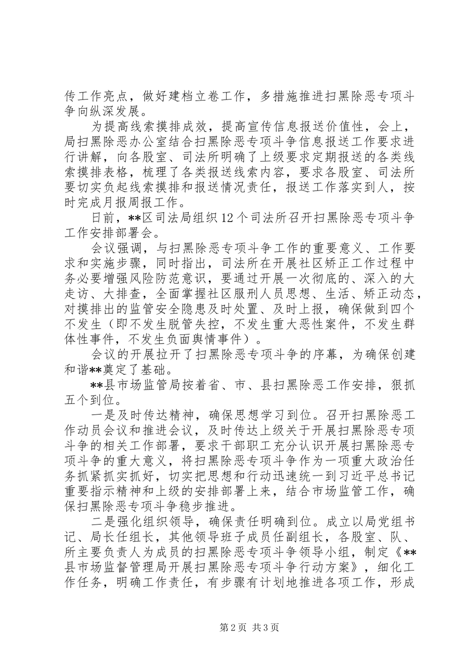 全市深化“扫黑除恶”专项斗争情况报告_第2页
