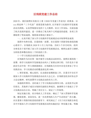 区残联党建工作总结 