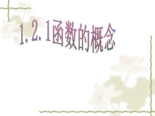 高中数学必修一：121-1《函数的概念》