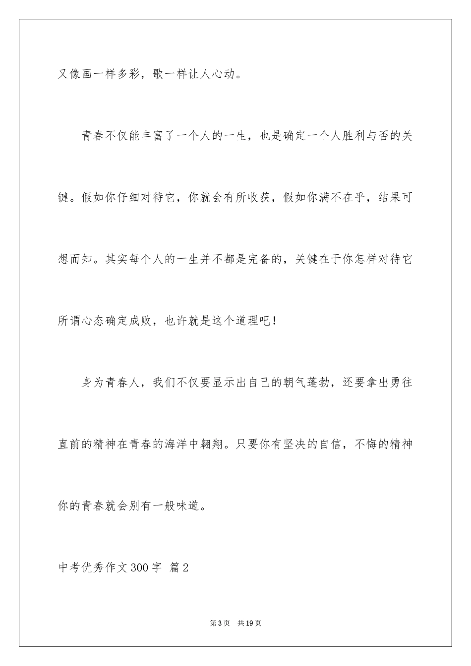 2024中考优秀作文300字_20_第3页