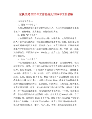 区执法局2020年工作总结及2020年工作思路 