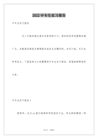 2024中专生实习报告