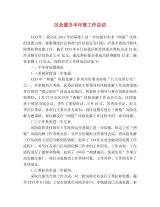 区处置办半年度工作总结 