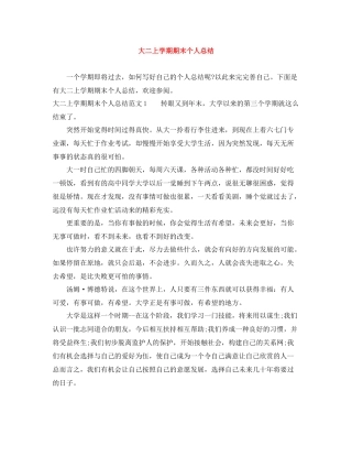 大二上学期期末个人总结
