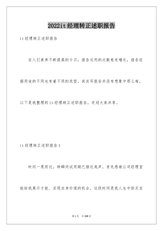 2024it经理转正述职报告