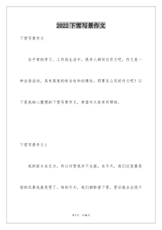 2024下雪写景作文_3