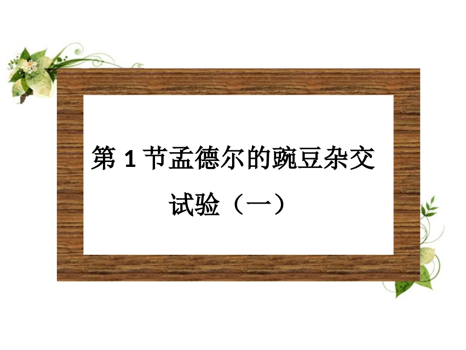 孟德尔豌豆杂交实验[精品课件]_第1页