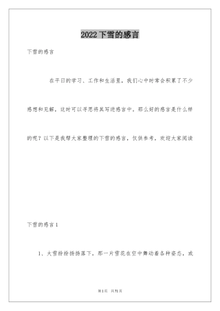 2024下雪的感言
