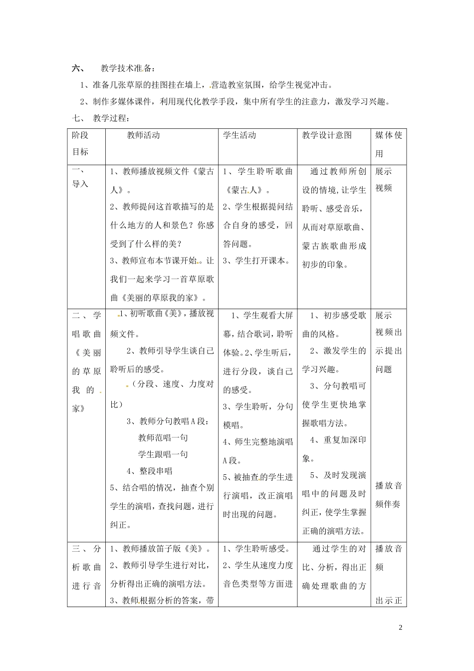 美丽的草原我的家教案_第2页