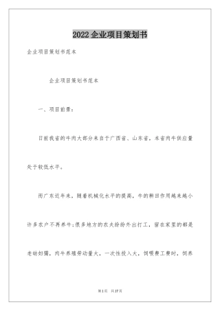 2024企业项目策划书